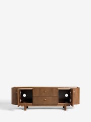 Dark Edwin Oak Veneer Ceramic Top Wide TV Unit - Image 5 of 7