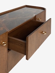 Dark Edwin Oak Veneer Ceramic Top Wide TV Unit - Image 7 of 7