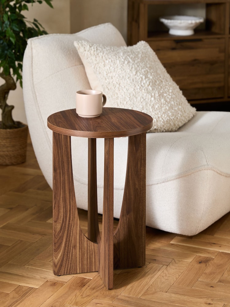 Dark Craft Wood Effect Side Table - Image 1 of 6
