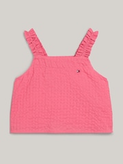 Tommy Hilfiger Pink Seersucker Strap Top - Image 3 of 4