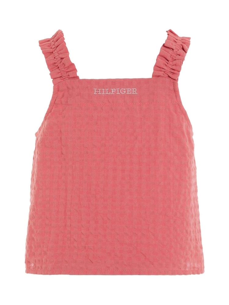 Tommy Hilfiger Pink Seersucker Strap Top - Image 4 of 4