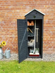 Callow Grey Apex Roof Anthracite Garden Shed With Shelves - Image 1 of 5