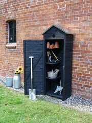 Callow Grey Apex Roof Anthracite Garden Shed With Shelves - Image 4 of 5
