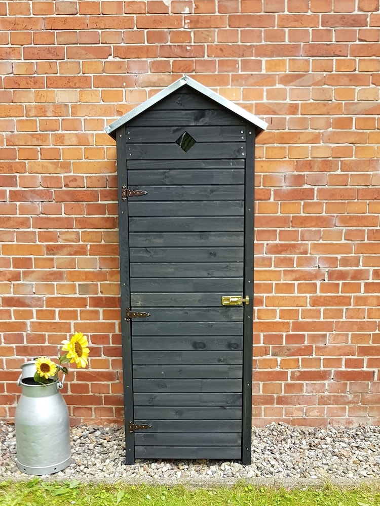 Callow Grey Apex Roof Anthracite Garden Shed With Shelves - Image 5 of 5