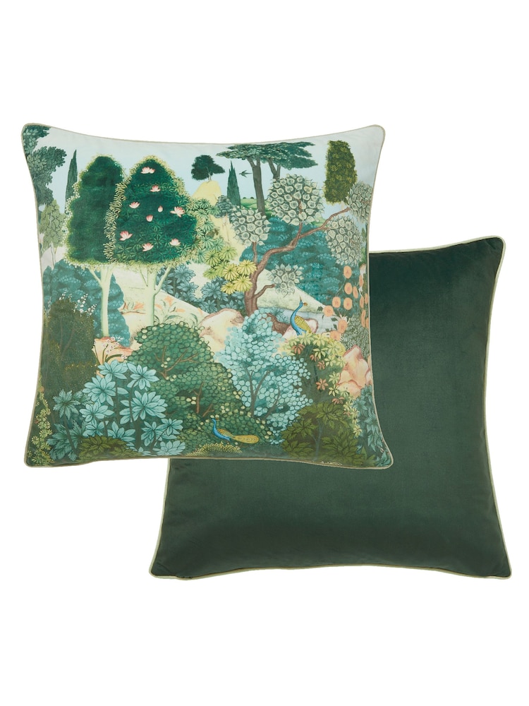 Graham & Brown Green New Eden Feather Filled Cushion - Image 2 of 2