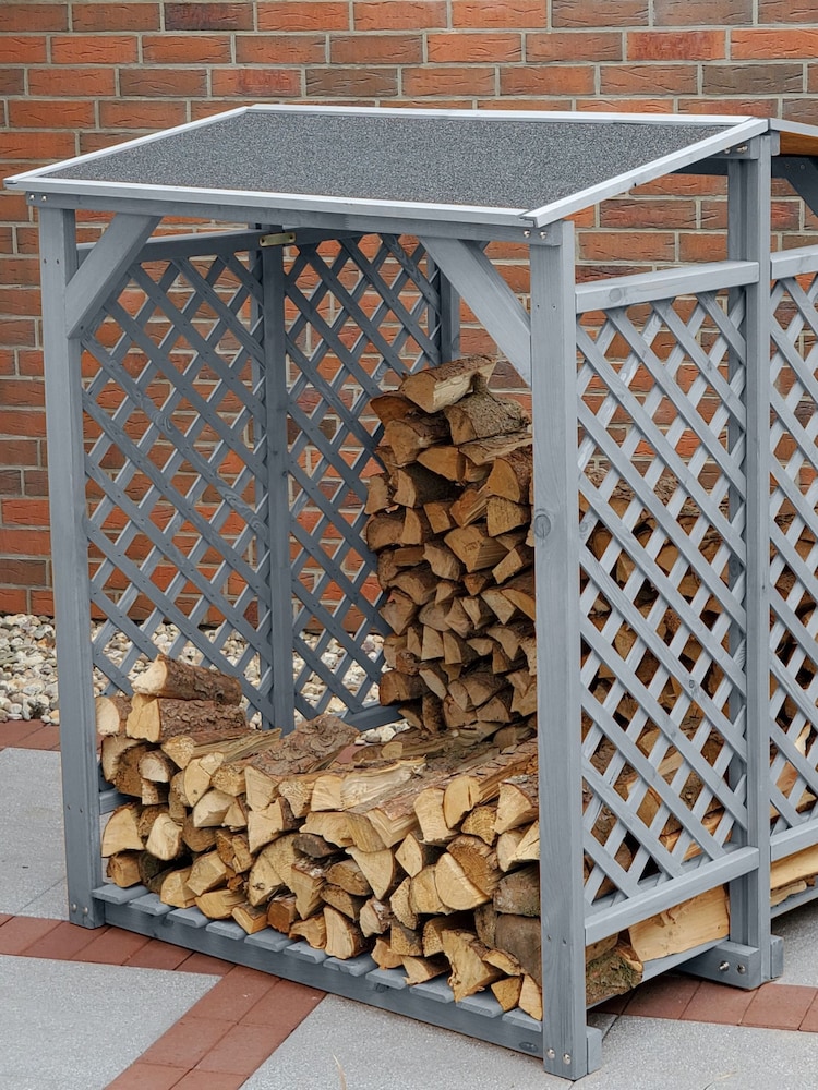 Callow Grey Double Log Store for the Garden - Image 1 of 5