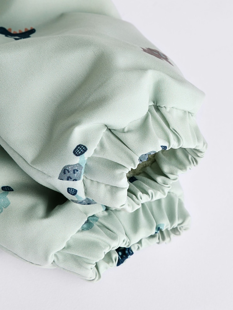 Blue Dino Fleece Lined Hooded Zip Pramsuit All-In-One (0mths-2yrs) - Image 7 of 7