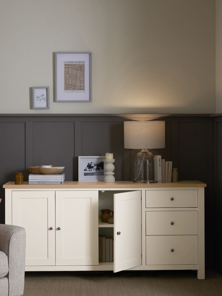 Cream Malvern Oak Effect Extra Large Sideboard - Image 1 of 14
