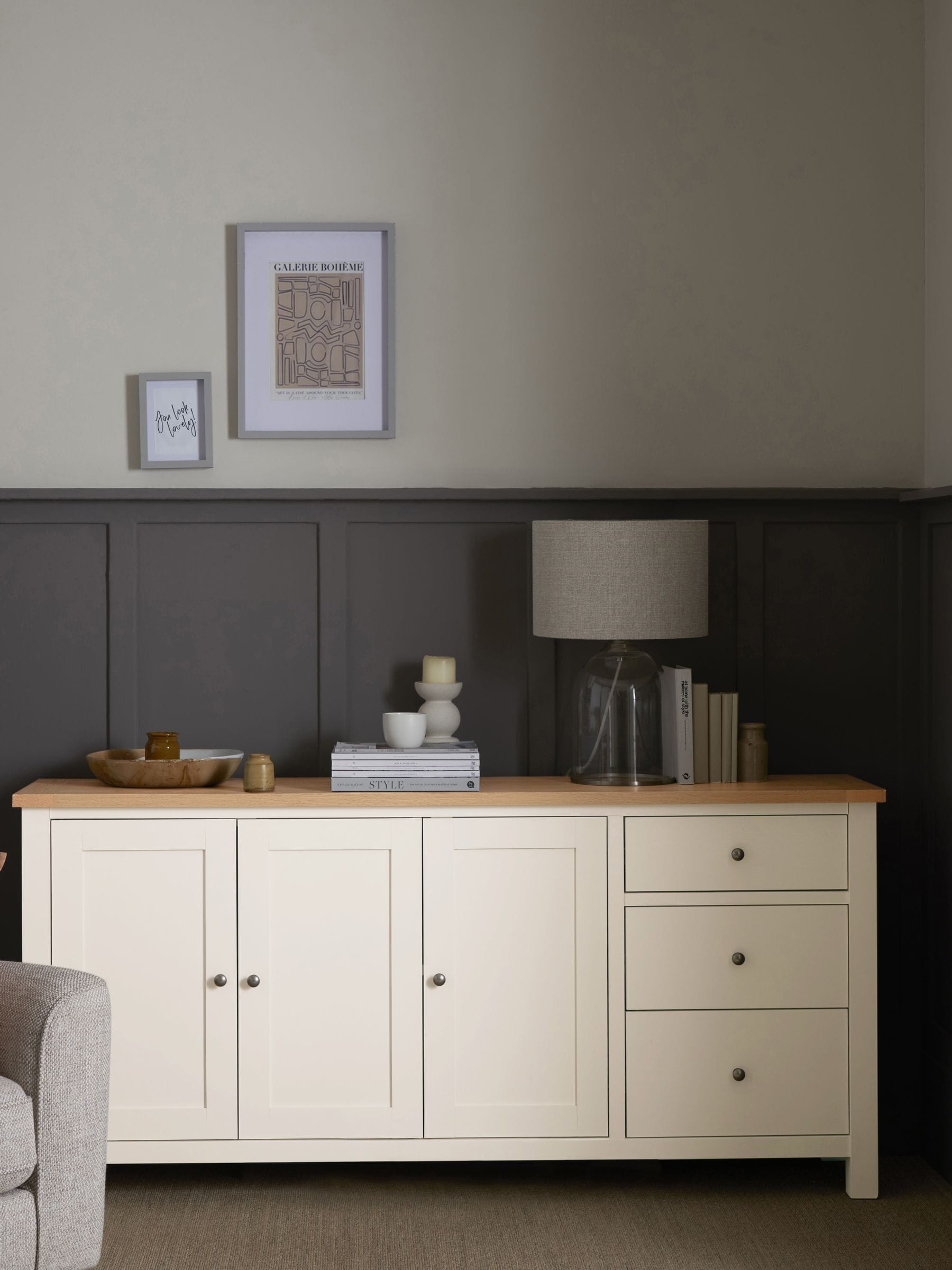 Buy Cream Malvern Oak Effect Extra Large Sideboard from the Next UK online shop