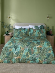 Graham & Brown Green 100% Cotton New Eden Duvet Cover and Pillowcase Set - Image 1 of 6