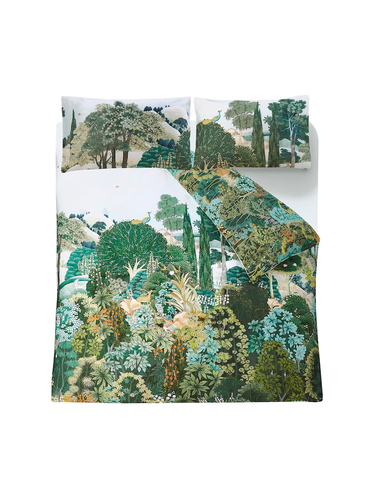 Graham & Brown Green 100% Cotton New Eden Duvet Cover and Pillowcase Set - Image 3 of 6