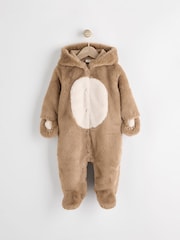 Caramel Bear Baby Hooded All-In-One (0mths-2yrs) - Image 1 of 6