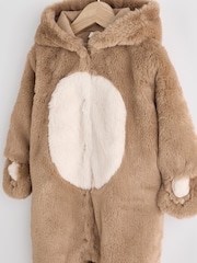 Caramel Bear Baby Hooded All-In-One (0mths-2yrs) - Image 3 of 6