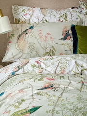 Graham & Brown Green 100% Cotton Clavering Birds Duvet Cover and Pillowcase Set - Image 2 of 8
