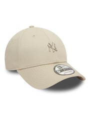 New Era Mens Cream 100% Cotton New York Yankees Metallic Pin 9FORTY Cap - Imagen 2 de 5