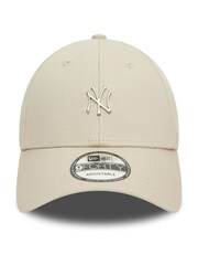 New Era Mens Cream 100% Cotton New York Yankees Metallic Pin 9FORTY Cap - Imagen 3 de 5