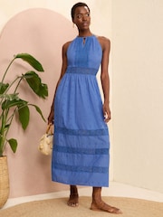 Love & Roses Bluză cu bretele Broderie Midi Rochie - Imaginea 1 din 4