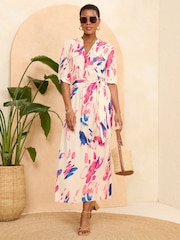 Love & Roses – Print-Midikleid mit 3/4 Ärmeln - Bild 1 von 4