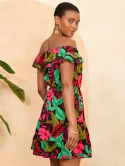 Love & Roses Minikleid mit Carmenausschnitt - Bild 3 von 4