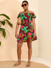 Love & Roses Minikleid mit Carmenausschnitt - Bild 4 von 4
