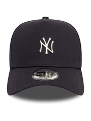 New Era Mens Blue 100% Cotton New York Yankees 9FORTY E-Frame Trucker Cap - Image 2 of 5