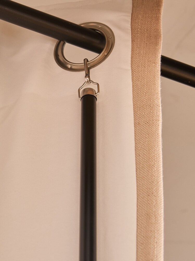 2 x 75 cm Black Curtain Draw Rods Curtain Draw Pulls
