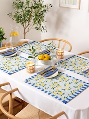 Furn Blue Lemons Table Placemats Set Of 4 - Image 1 of 6
