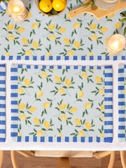 Furn Blue Lemons Table Placemats Set Of 4 - Image 3 of 6
