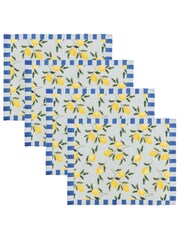 Furn Blue Lemons Table Placemats Set Of 4 - Image 4 of 6