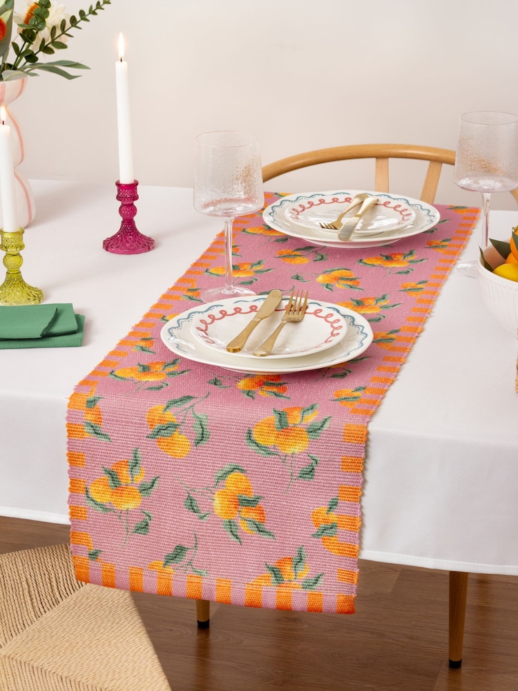 Furn Pink Oranges Table Runner - Image 2 of 5