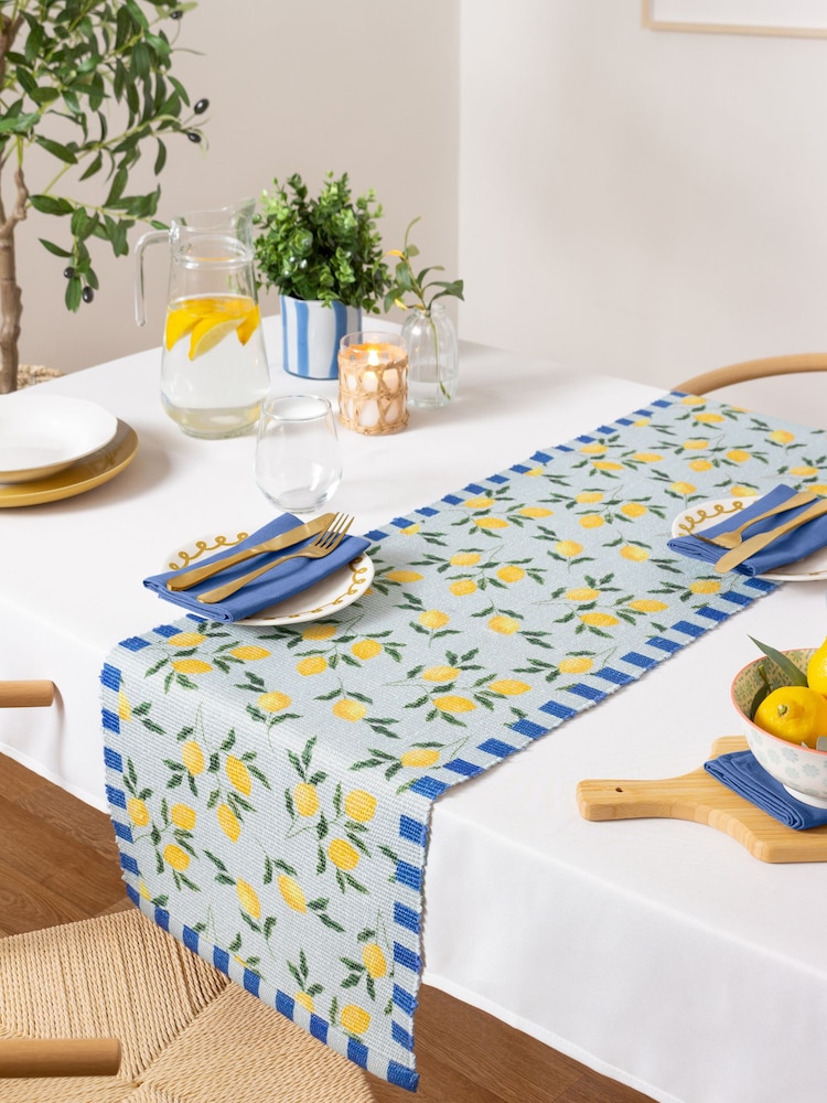 Furn Blue Lemons Table Runner - Image 1 of 5