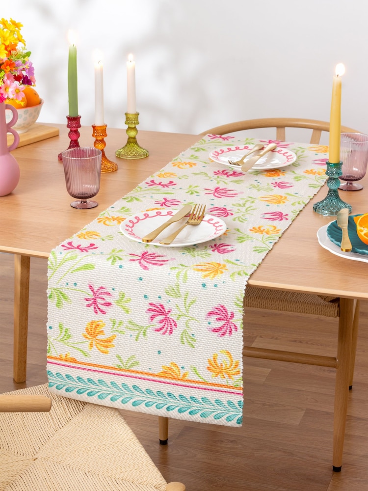 Furn Orange Honeysuckle Table Runner - Image 2 of 5
