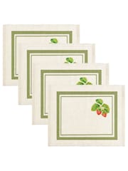 Evans Lichfield Green Strawberry Set Of Table Placemats 46x36cm - Image 4 of 6