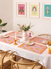 Furn Pink Oranges Table Placemats Set Of 4 - Image 1 of 6