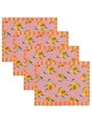 Furn Pink Oranges Table Placemats Set Of 4 - Image 5 of 6
