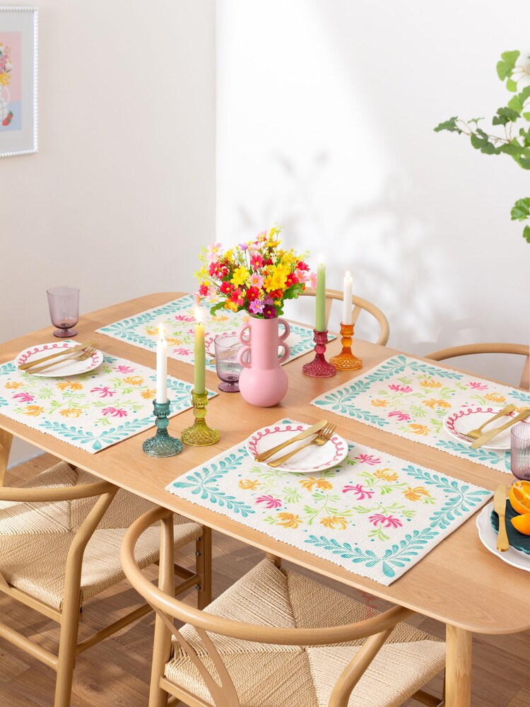 Furn Orange Honeysuckle Table Placemats Set Of 4 - Image 1 of 6