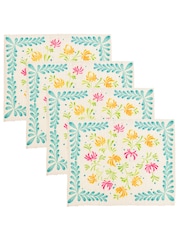 Furn Orange Honeysuckle Table Placemats Set Of 4 - Image 3 of 6