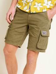 Brakeburn Green 100% Cotton Cargo Shorts - Image 4 of 4