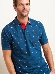Brakeburn Blue 100% Cotton Surf Polo Shirt - Image 3 of 4