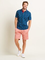 Brakeburn Blue 100% Cotton Surf Polo Shirt - Image 4 of 4