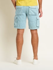 Brakeburn Blue 100% Cotton Cargo Shorts - Image 2 of 4
