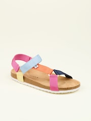 Brakeburn Orange Rainbow Webbing Strap Sandals - Image 2 of 3
