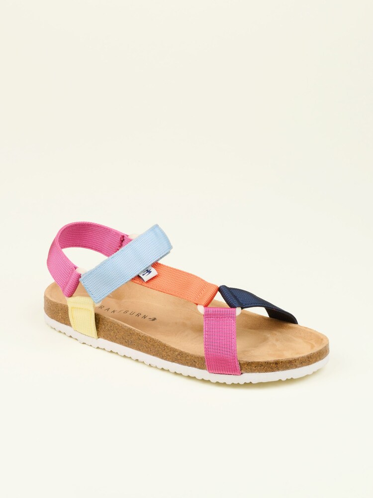 Brakeburn Orange Rainbow Webbing Strap Sandals - Image 2 of 3
