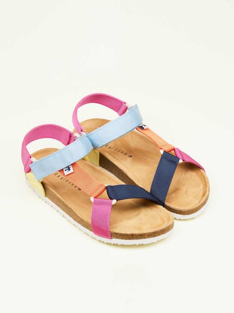 Brakeburn Orange Rainbow Webbing Strap Sandals - Image 3 of 3