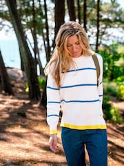 Brakeburn Cream Pop Stripe Knitted Jumper - Image 1 of 6