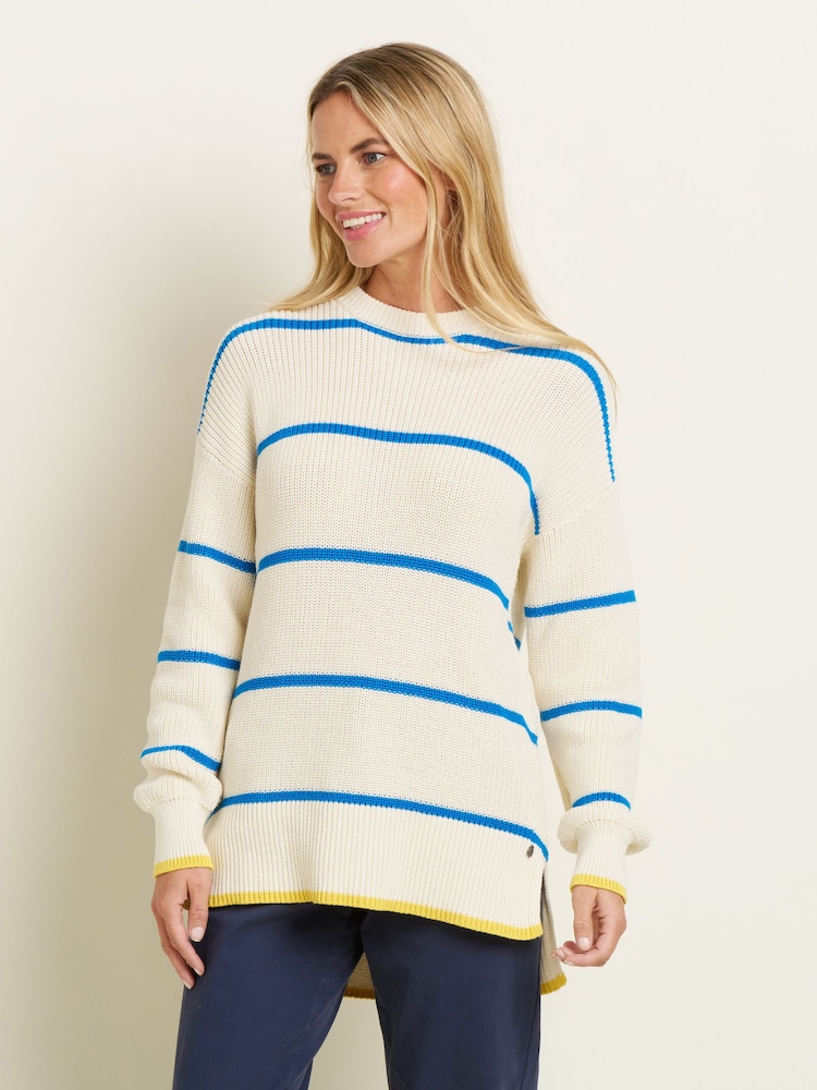Brakeburn Cream Pop Stripe Knitted Jumper - Image 2 of 6