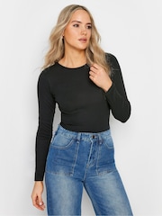 Long Tall Sally Black & White Long Sleeve Ribbed Bodies 2 Pack - Image 3 of 5