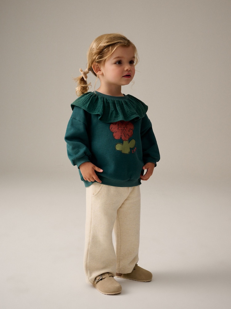 Cream Wide Leg Joggers (3mths-7yrs) - Image 1 of 1