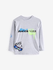 Grey/Red Alien - Langarmshirts mit Grafik, 100% Baumwolle 2er-Pack (3–16Jahre) - Bild 2 von 8