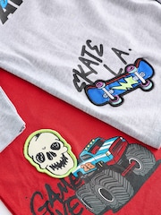 Grey/Red Alien - Langarmshirts mit Grafik, 100% Baumwolle 2er-Pack (3–16Jahre) - Bild 5 von 8